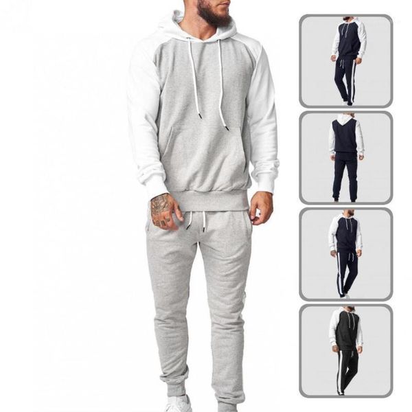 

men's suits & blazers casual great drawstring men sports suit loose pants pocket for work, White;black