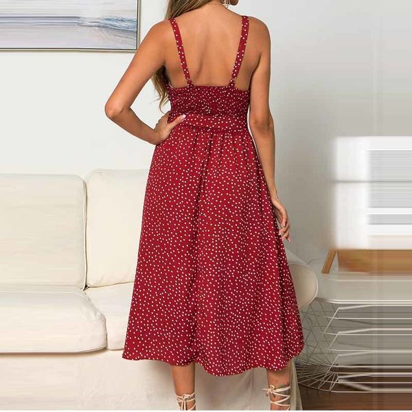

bow button summer sleeveless strapless slip dress loose women bandage pleated polka dot sundress casual backless vestidos, Black;gray