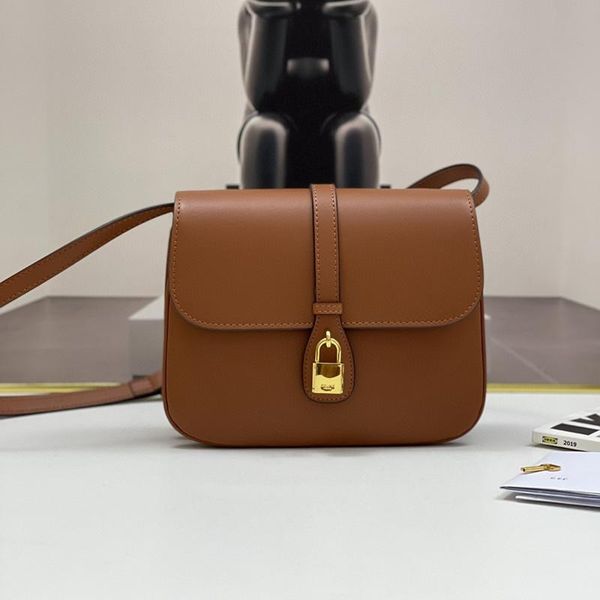 

[with box] cel,ine new tabou cowhide lock head flip small square bag leather single shoulder messenger bag women