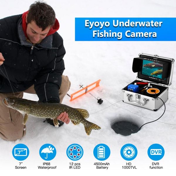 

fish finder eyoyo wf01 underwater ice fishing camera 12pcs led fishfinder winter carp tackle accessories video