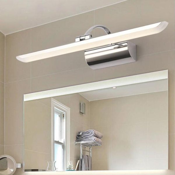 

wall lamps 12w/14w led sconces light acrylic mirror front lamp fixture stainless steel bathroom bedroom silver shell natural white