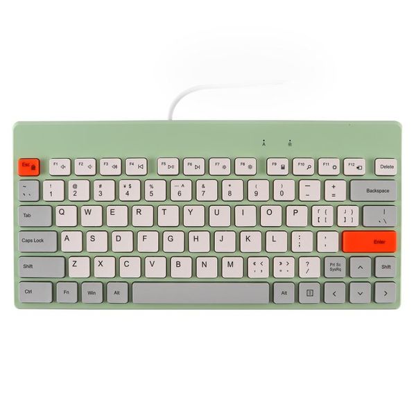

wired silent english 78 keys black green keyboard for lapdeskkeyboards