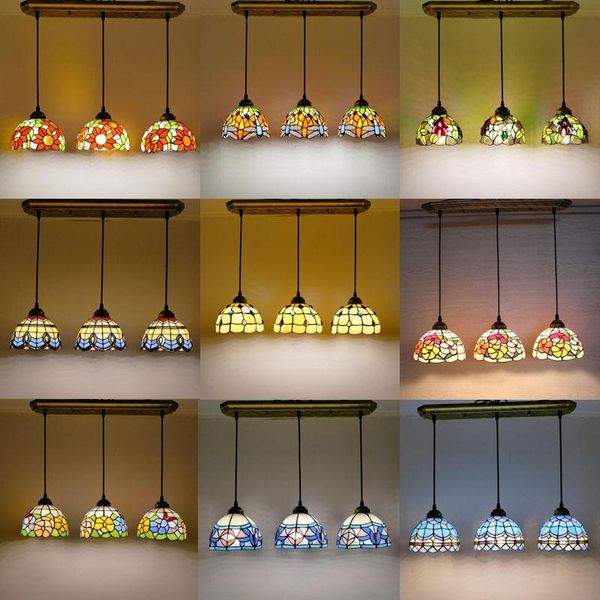 

pendant lamps tiffany bar restaurant creative living room bedroom nordic cafe personality simple glass 3 light source chandelier