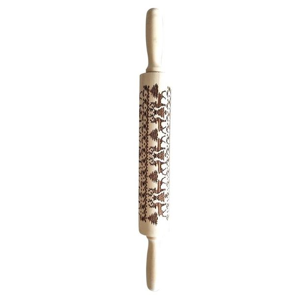 

rolling pins & pastry boards christmas snowflake elk wooden pin embossing baking cookies noodle biscuit fondant cake dough patterned roller