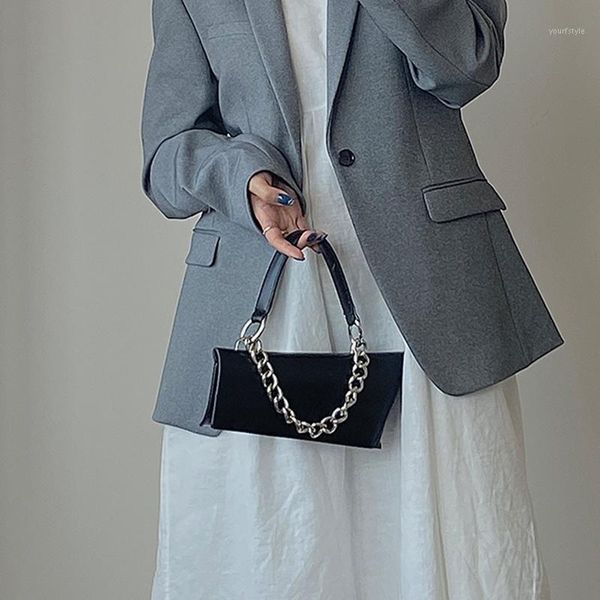 

evening bags designer irregular baguette messenger bag woman pu chain handbag women's vintage black shoulder women 2021