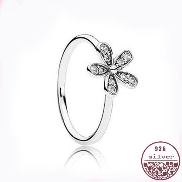 

cluster rings 925 sterling silver trend thai women's ring oxidized black daisy flower valentine gift, Golden;silver