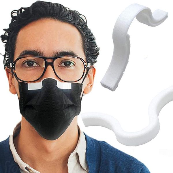 

hooks & rails 1pc reusable mouth mask holder nose bridge silicone bracket anti-fog glasses pad protector strip fashionable and innovative