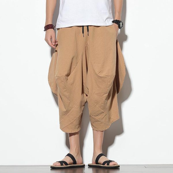 

harem pants men 2021 summer harajuku track cotton joggers korean fashion casual trousers 5xl drop men's, Black