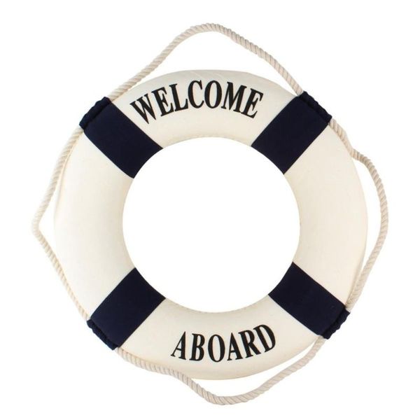 

party decoration nautical mediterranean style decor nordic foam ring buoy welcome sign wall hanging home dark blue band (blue)