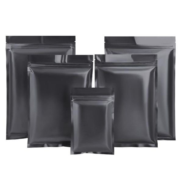 

storage bags 1000pcs matte black aluminum mylar foil bag food pouches reclosable self seal package for candy cookies baking