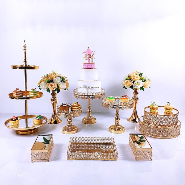 

other festive & party supplies 11pcs crystal metal cake stand set acrylic mirror cupcake decorations dessert pedestal wedding display tray