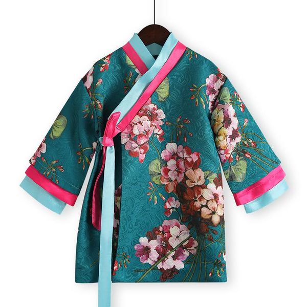 

hanfu traditional chinese clothing kimono qipao dress for kids girls ethnic, Red