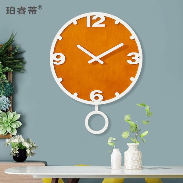 

wall clocks nordic wood clock modern design silent kitchen minimalist bedroom living room sduvar saati home decor ad50hd