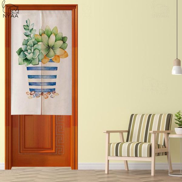 

curtain & drapes plant painting door kitchen doorway fabric for bathroom sushi home decor half screen hanging