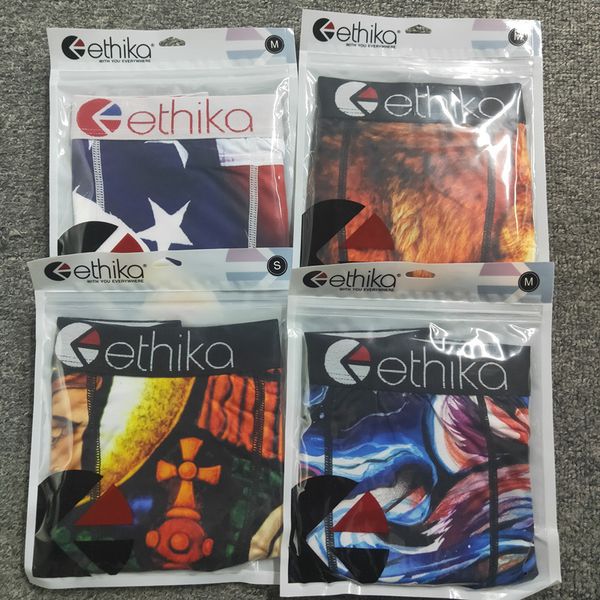 

ethika men boxers underpants promotion random styles beach shorts swim trunks underwear sports hip hop street briefs knickers quick dry mult, Black;white