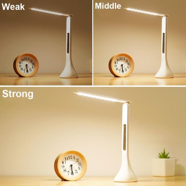 

table lamps 4w led charging desk lamp foldable dimmable touch with calendar alarm clock temperature light night lights