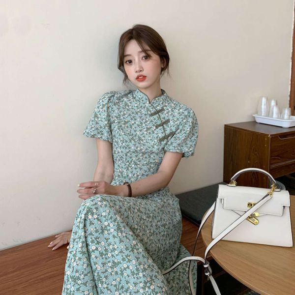 

chinese style qipao in summer, Black;gray