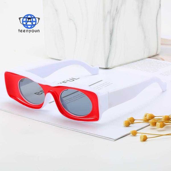 

aviator sunglasses teenyoun 2021 luxury brand designer funny personality sunglasses for women men rectangle catwalk sun glasses oculos de so, White;black