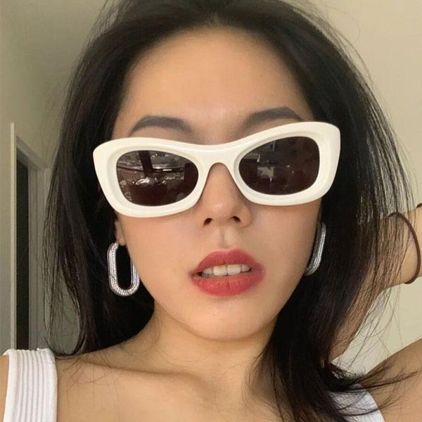 

sunglasses 2021 punk white square women uv400 outdoor hip hop mens sun glasses female big luxury shades colorful eyewear oculos, White;black