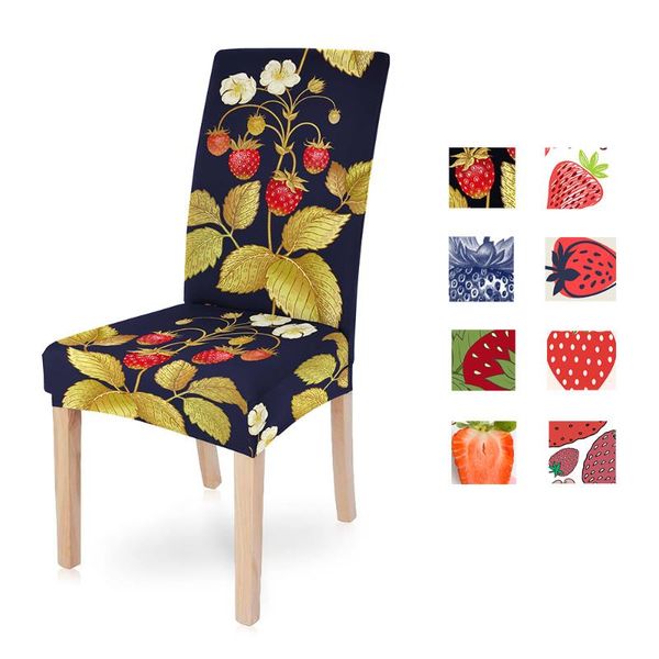 

chair covers strawberry pattern elastic stretch cover universal size slipcovers for wedding decoration restaurant el party banquet