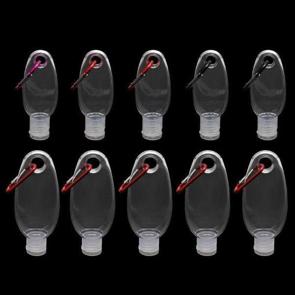 

storage bottles & jars 5pcs 30ml 60ml mini reusable portable empty hook spray bottle keychain carrier t4mb