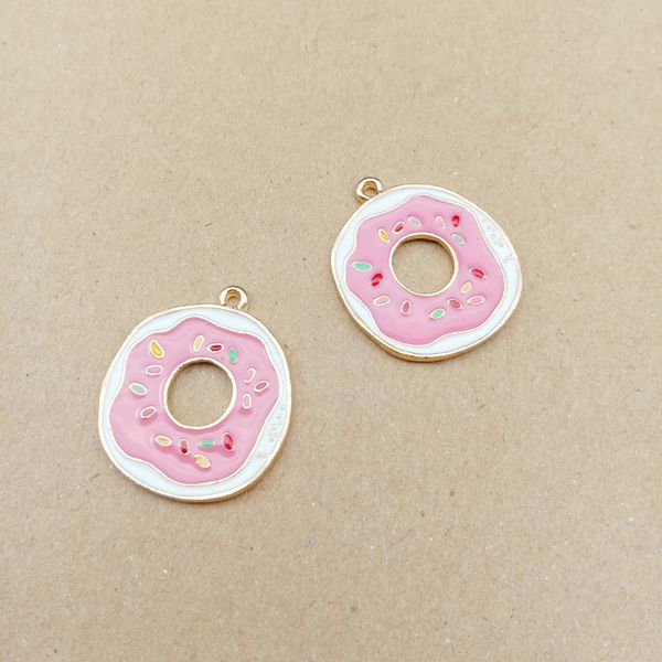 

10pcs 20x29mm doughnut charm enamel for jewelry making fashion earring pendant bracelet necklace charm, Bronze;silver