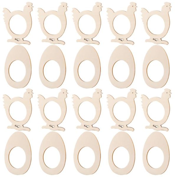 

20pcs decorative wooden napkin rings exquisite creative easter decors