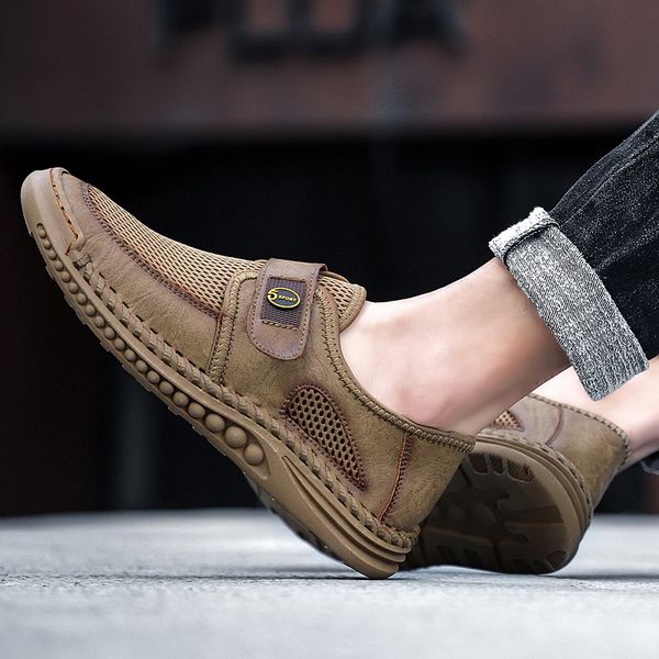 

men mesh casual shoes luxury brand fashion sneakers for men breathable walking shoes slip on trendy leisure moccasins size 38-46, Red;white