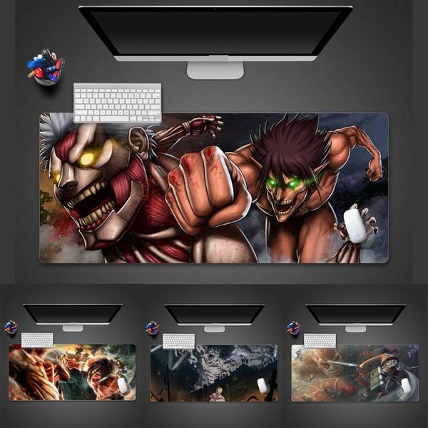 

mouse pads & wrist rests ackerman attack on titan anime computer mousepad desk table protect game office work mat pad x xl non-slip lapc