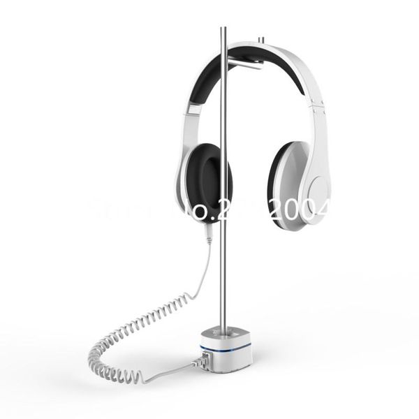 

retail merchandising security solution for headset by micro usb, wholesale display stand with alarm headphone systems