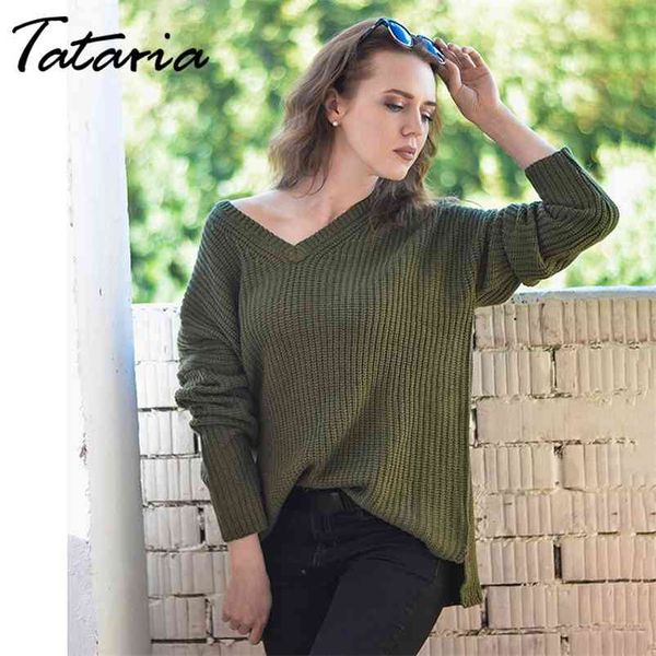 

1knitted sweater for women long sleeve v neck s and pullovers fashion women winter jumpers 210514, White;black