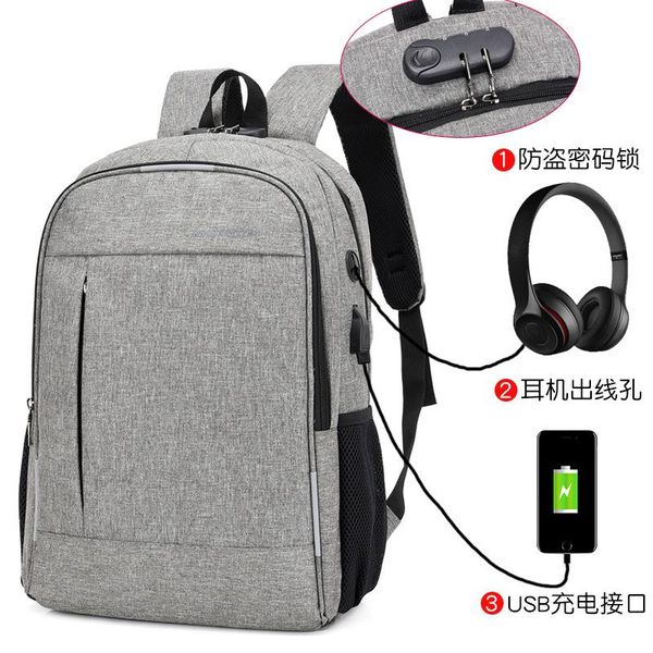 

backpack men usb charging business casual computer bag reflective women's anti-theft large capacity waterproof travel