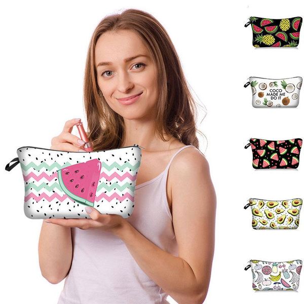 

cosmetic bags & cases cute fruit print bag women ashion makeup ladies toiletry female travel organizer pouch make up