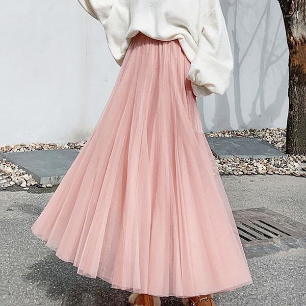 

skirts women's elegant sweet lace skirt ladies mid-calf pleated jupel drop, Black