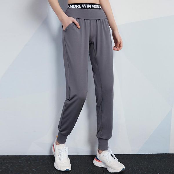 

yoga outfits women running pants loose sport letter waist sports gym trouers ladies training high waisted sweatpants, White;red