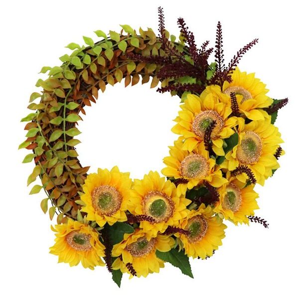 

artificial sunflower wreath springtime flower for front door wall hanging window wedding party home decor decorative flowers & wreaths