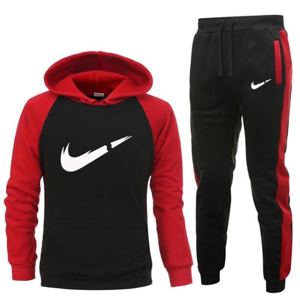 

men set casual hooded jackets fashion warm tracksuit sportswear hoodies+pants sets male coat jacket long sweatshirt plus size s-3xl, Gray