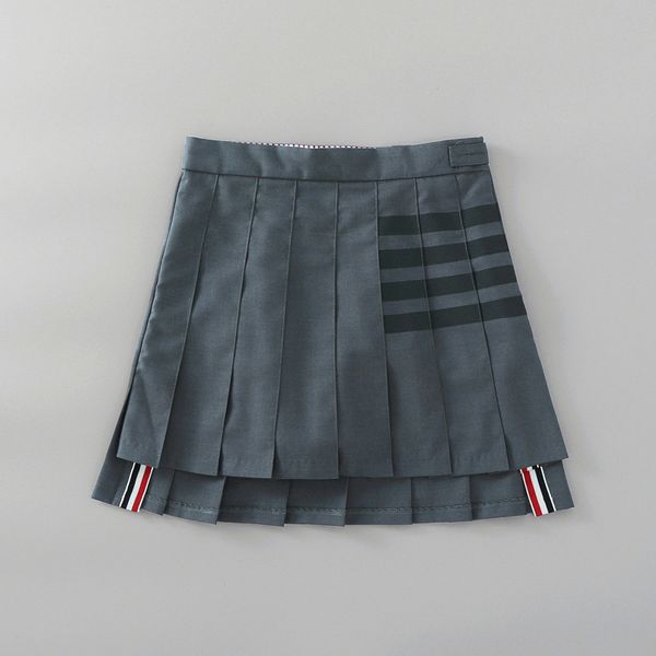 

front short back long four bar pleated skirt 1840, Black