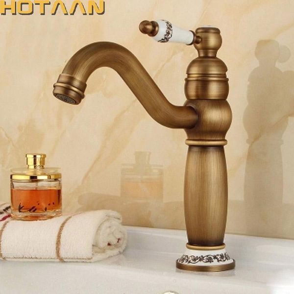 

bathroom sink faucets contemporary concise faucet antique bronze finish brass basin single handle water taps yt5098