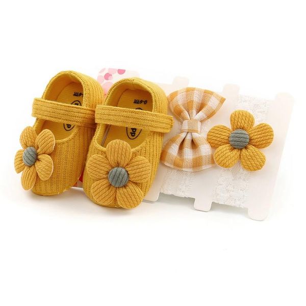 

cute baby girl anti-slip casual walking shoes flower sneakers soft soled breathable and comfortable hand knitted replaceable first walkers