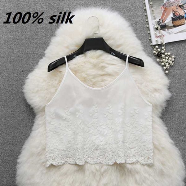 

camisoles & tanks lace silk croptop, Black;white