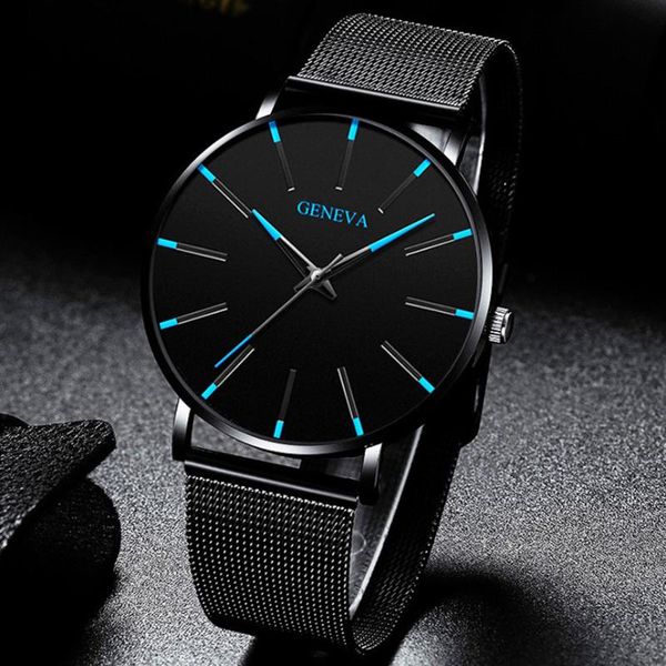 

wristwatches luxury minimalist men's fashion ultra thin watches simple men business stainless steel mesh belt quartz watch relogio masc, Slivery;brown