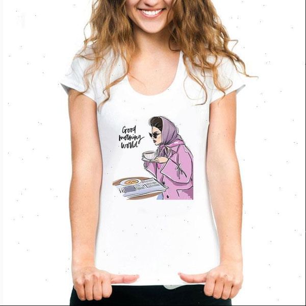 

fashion cute women t shirts grirl print female shirt white tshirts summer casual harajuku femme tees cartoon tee
