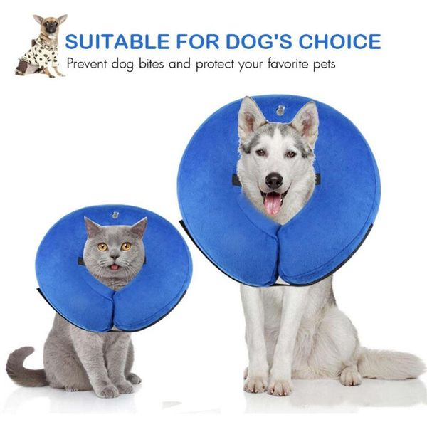 

dog collars & leashes cat protective sleeve wound healing cone collar inflatable pet supplies anti-bite pvc comfortable zipper size