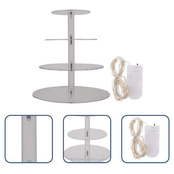 

other festive & party supplies 1pc string light cake stand display 4-layer rack