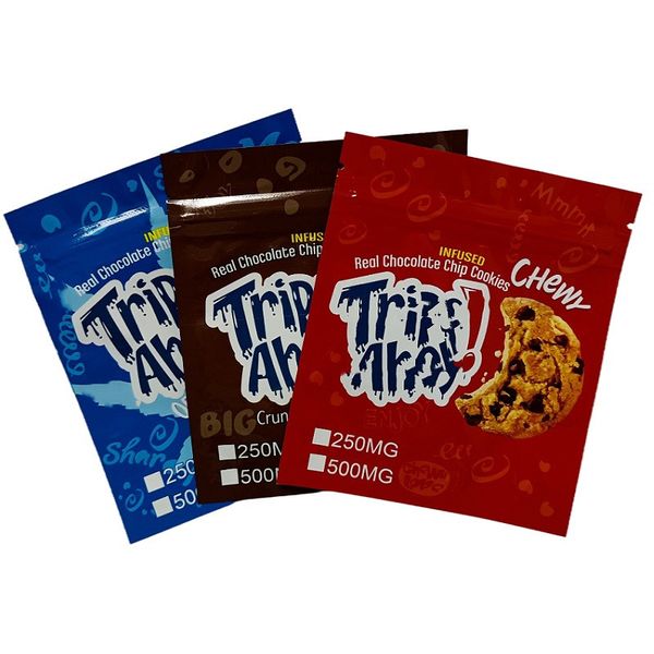 

packing bags mylar bag trip ahoys edible plastic package packaging pouch 250mg 500mg packs with zipper