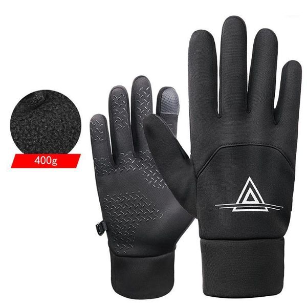 

cycling gloves mtb road bike full finger bicycle glove touchscreen thermal warm outdoor hiking camping motorcycle winter1, Black