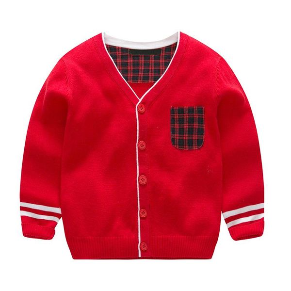 

fashion solid kids warm single breasted knitting sweaters children cardigans sweater for boys cotton teen autumn clothes cardigan, Blue