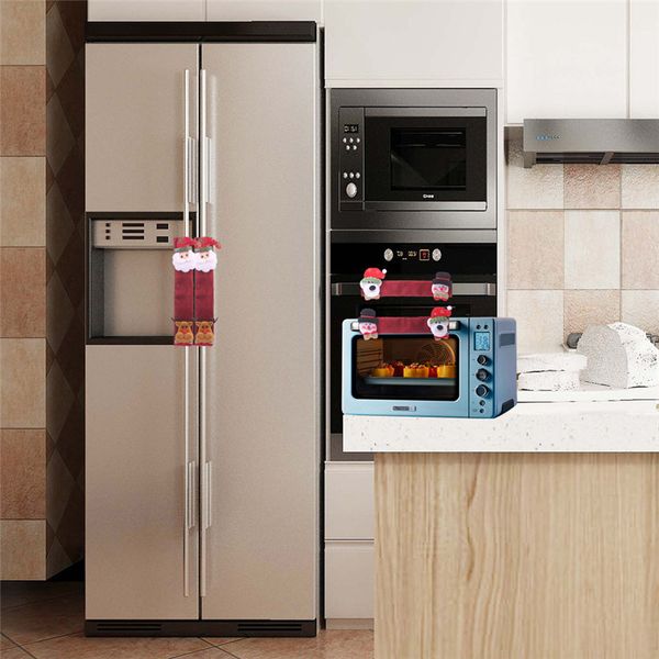 

4pcs/set christmas refrigerator handle covers snowman kitchen appliance covers fridge microwave oven dishwasher handle protector gge1930