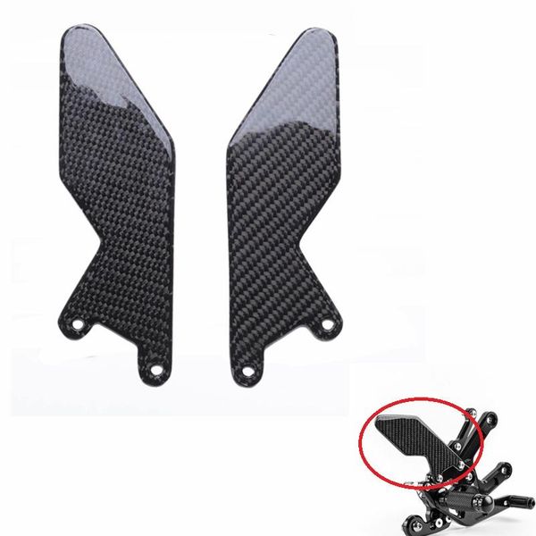 

pedals universal motorcycle carbon fiber foot peg plate rearset heel guard accessories for streetfighter 848 1098